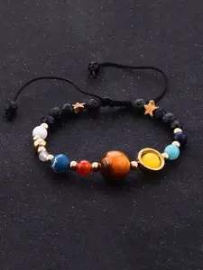 Planet Charm Beaded Bracelet, Colorblock Stone Beaded Bracelet for Women & Men, Fashion Jewelry for Party, Daily Clothing Decor, Trendy Exquisite Jewelry for Gift, Bead Bracelets, Stackable Bracelets, Solstice Gemstone Bracelet