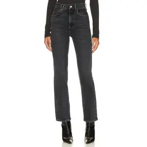 AGOLDE High Rise Stovepipe Jeans in Metal
