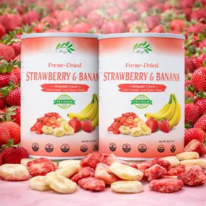 CHAVI Freeze-Dried Strawberry Banana Non-GMO Dried Fruits Snacks - Pack of 2, 4 oz Each, Healthy Superfood, Natural Sweetness, No Added Sugars/Preservatives, Vegan, Gluten-Free