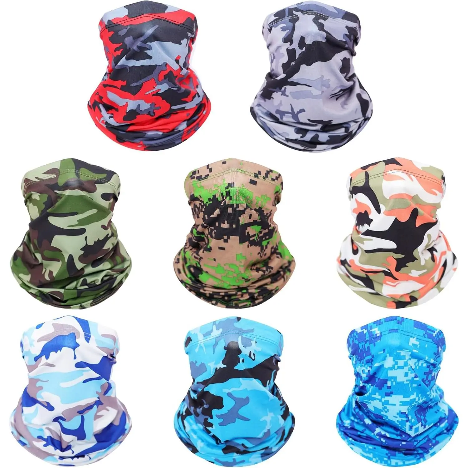 8 Pack  Gaiter Balaclava Gator Bandana  Mask Cooling UV Protection  Cover  Scarf for Men Women