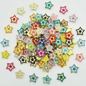 One Pack of 50 Mixed Color Star-Shaped Rhinestones, Hand-Stitched DIY Clothing Accessories, Shoe Hat Bag Hair Accessory Decorations