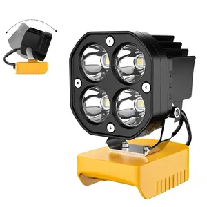 Azocek LED Work Light Portable Lighting Compatible with Dewalt 20v Battery, 40w 6000lm Battery Powered Flashlight, Adjustable 120°, Low Voltage Protection, Outdoor & Job Site Lighting