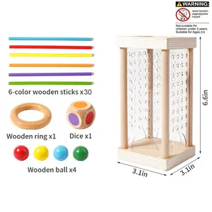 Wooden Extraction Stick Toy, 1 Set Parent-child Interactive Colorful Pulling Stick Toy, Educational Fun Toy for Kids, Family Game, Birthday Gift