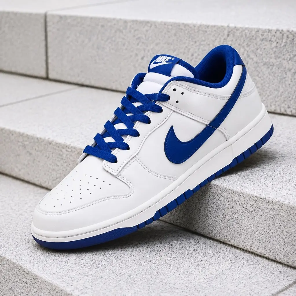 Nike Dunk Low Retro White Deep Royal Blue HF5441-117 Men's Fashion Sneaker New