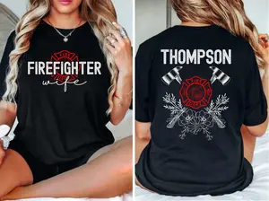 Personalized Firefighter Wife shirt, Fire Wife Gift, girlfriend shirt, dibs on the fireman shirt, firefighter mom shirt, custom name tshirt