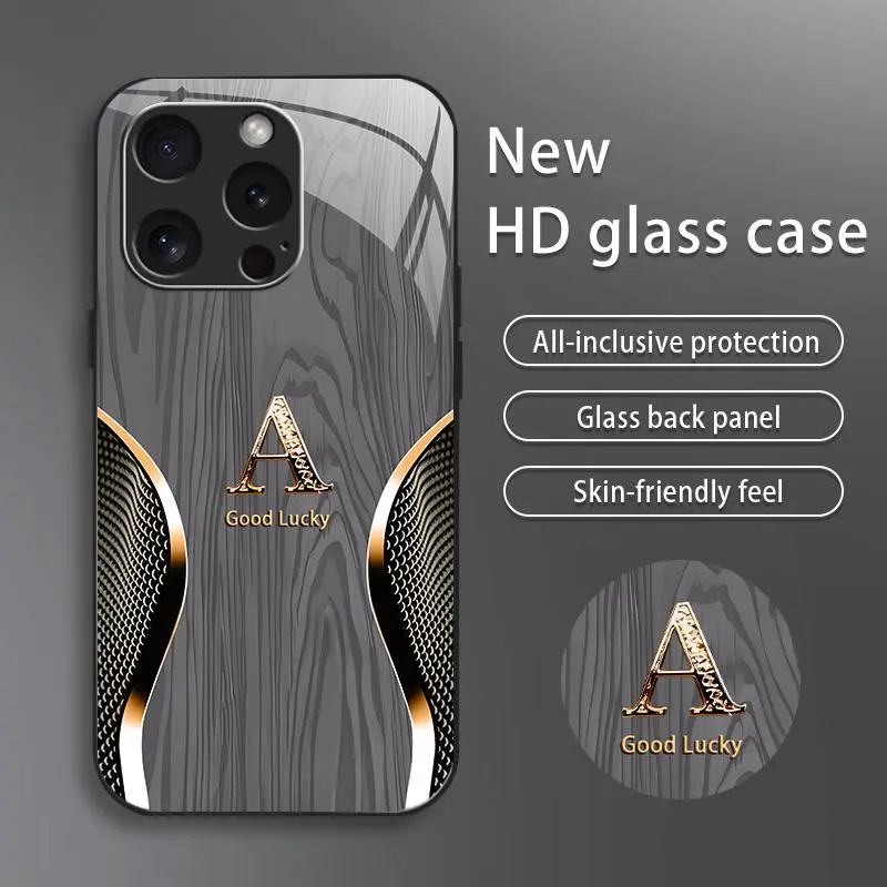 Suitable for [iPhone 16 Pro Max] Brand new premium phone case, drop-proof and fingerprint-resistant，sophisticated and minimalist design, with 26 English letters to choose from YM99