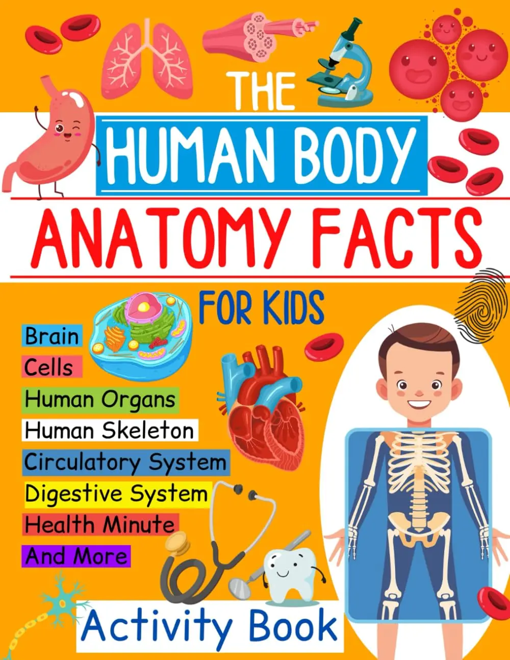 Human Body Anatomy Paperback Book for Grades 4-7 Kids, 76 Pages of Hands-On Learning, Organ System Exploration with Diagrams, Activity Guides