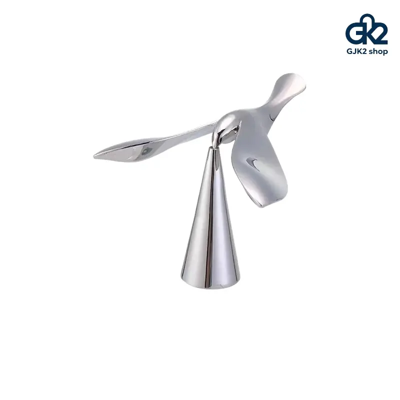 Balancing Bird Sculpture, Modern Smooth Silver Metallic Gravity Toy with Stand, Reflective Office Decor and Stress Relief Shelf Ornament, Ornaments, Aerodynamic, Collectible Home Decor, Creative Home Decor