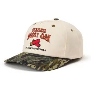 Seager X Mossy Oak Gone Hunting Camo Cream Snapback Hat