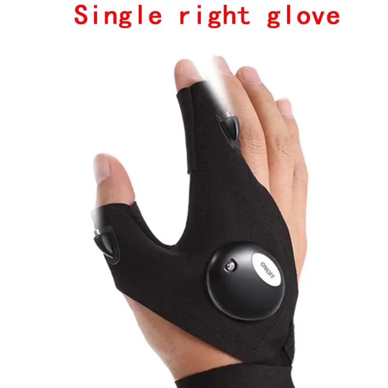 Motorcycle Cycling Gloves Fishing Gloves with LED Flashlight Night Light