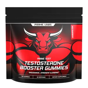 Prime Labs Testosterone Booster Gummies for Men - Wild Raspberry - 60 Count, 30 Servings