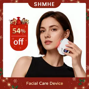 SHMHE Smart Electric Gua Sha Tool for Face Sculpting & Massaging with 9-Level Heat Vibration & Red Light Anti-Aging Neck Lift Waterproof Sensitive Facial Brush