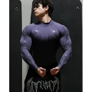 Venom Dragon Horn Long Sleeve Compression Shirt | American Style Quick Dry Stretch Fitness Top for Men Athletic Fashion Activewear