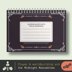 Soft Cover Midnight Muscadines Spiral Notebook - Magic Jam Wanderlustian Themed Player Journal & Worldbuilding Aid for Board Game Enthusiasts