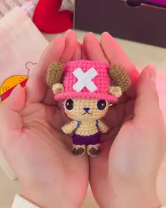 Crochet Pirate Reindeer, Cute Amigurumi Reindeer Keychain, Handmade Mini Animal Plush, Kawaii Bag Charm Gift