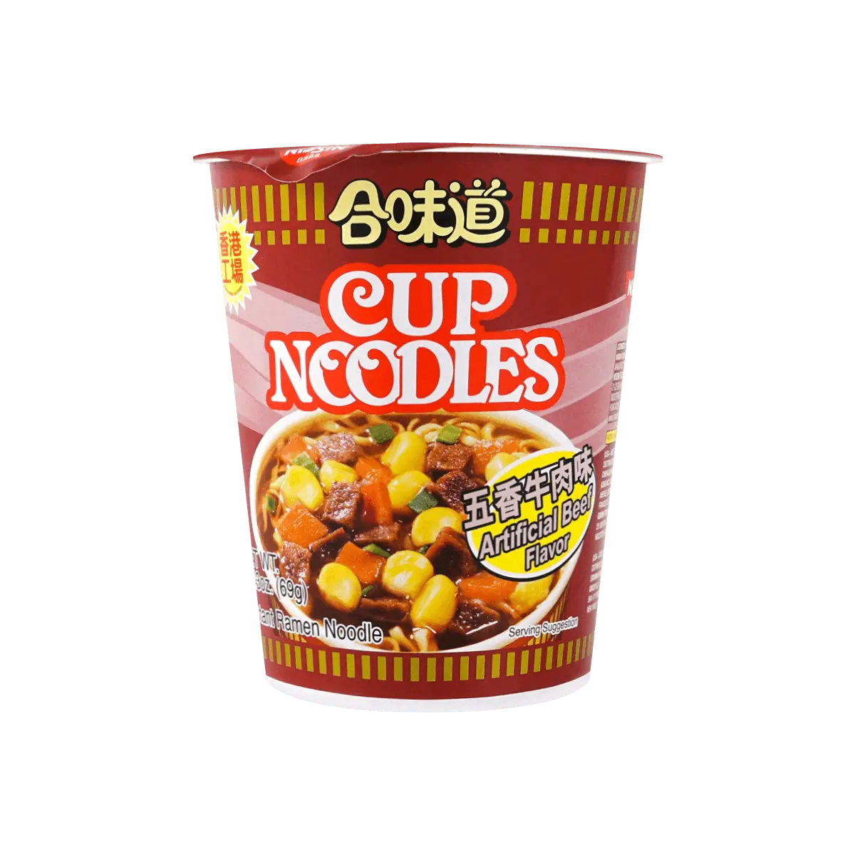 NISSIN Cup Noodles - Five Spice Beef Flavor (69g) - Authentic Japanese Instant Ramen