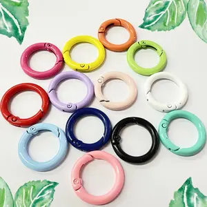 2026 New Colored Metal Key Rings, Painted Open Jump Rings, Spring Clasp Connectors, DIY Craft Jewelry Making Accessories