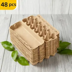 Egg Cartons Bulk 48 Pack, 12-Count Egg Trays for Farm Fresh Eggs, Sturdy Pulp Egg Cartons, Stackable Egg Storage for Chicken Eggs