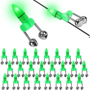25 count Fishing Rod Bells with Tip up Lights, Dual Fishing Bite Alarms for Fishing Poles, Bright LED Fishing Lights for Night Fishing, Ice Fishing, Anti-Slip Clip Fishing Alert Bells for Rods