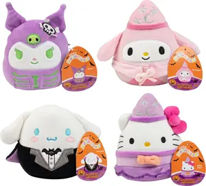 Squishmallows Hello Kitty 5-Inch Stocking Stuffer 4-pack - Cinnamoroll, Kuromi, My Melody, Hello Kitty - Collectible Soft & Squishy Stuffed Animal Toy - Christmas Gift for Kids, Girls & Boys