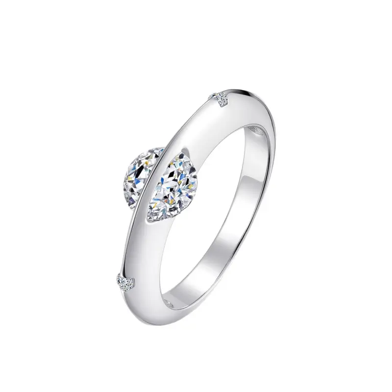Women's S925 Sterling Silver White Gold Moissanite Ring - Niche Sparkling Universe Planet Surrounding Rotating Design, High-End Unique Engagement Rings for Jewelry Making, Unique Rings