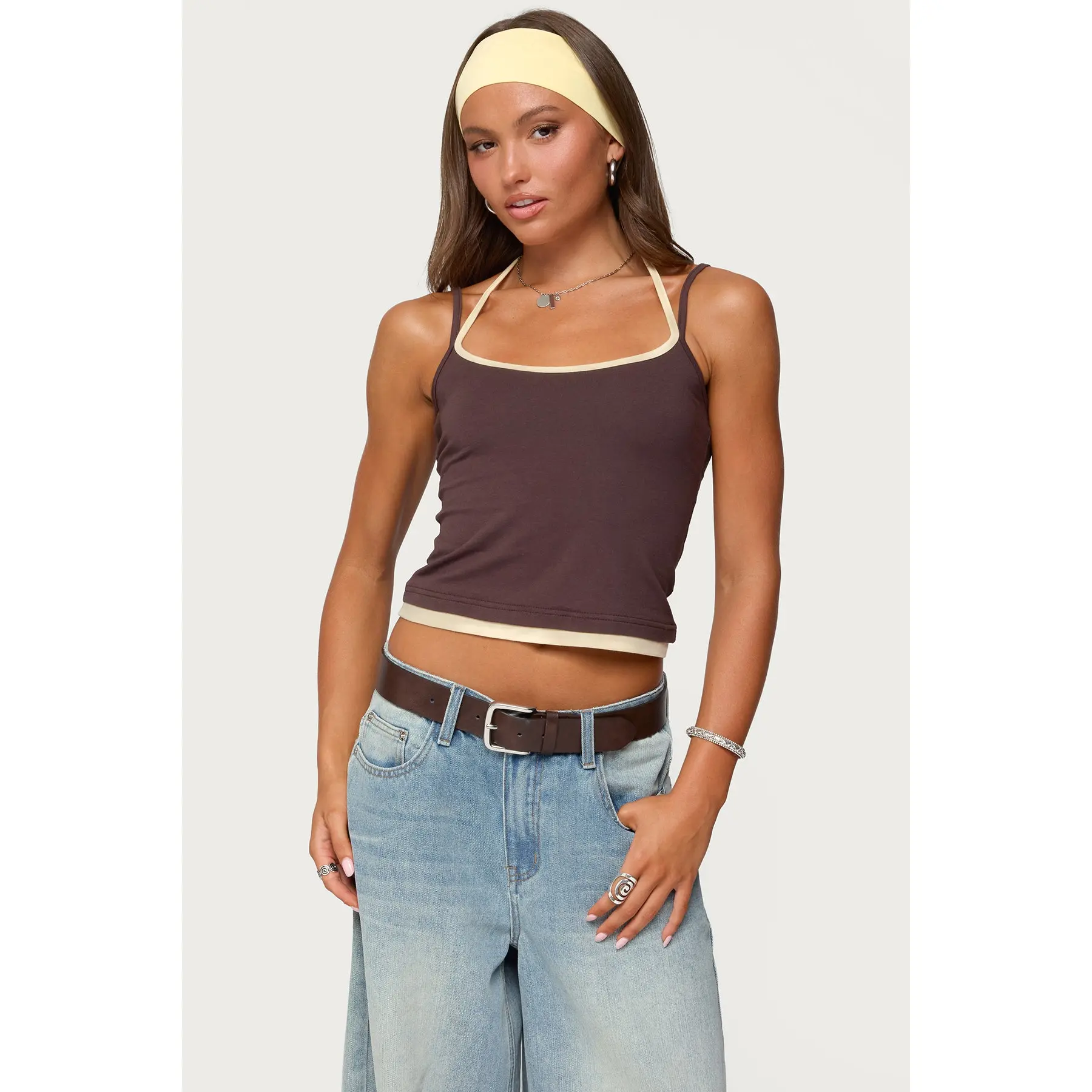 Roya Layered Halter Tank Top