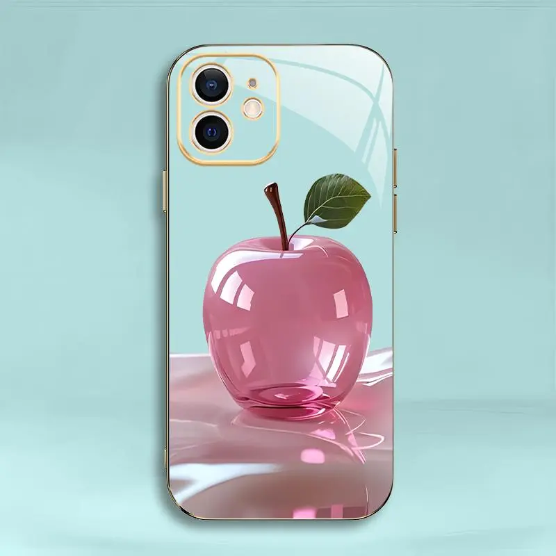 iPhone 11 High-End Crystal-Plated Soft Case - Fruit-Inspired Playful Style, Lightweight, Pocket-Friendly Mobile Phone Accessory, Soft Cover Cushions Drops (975)