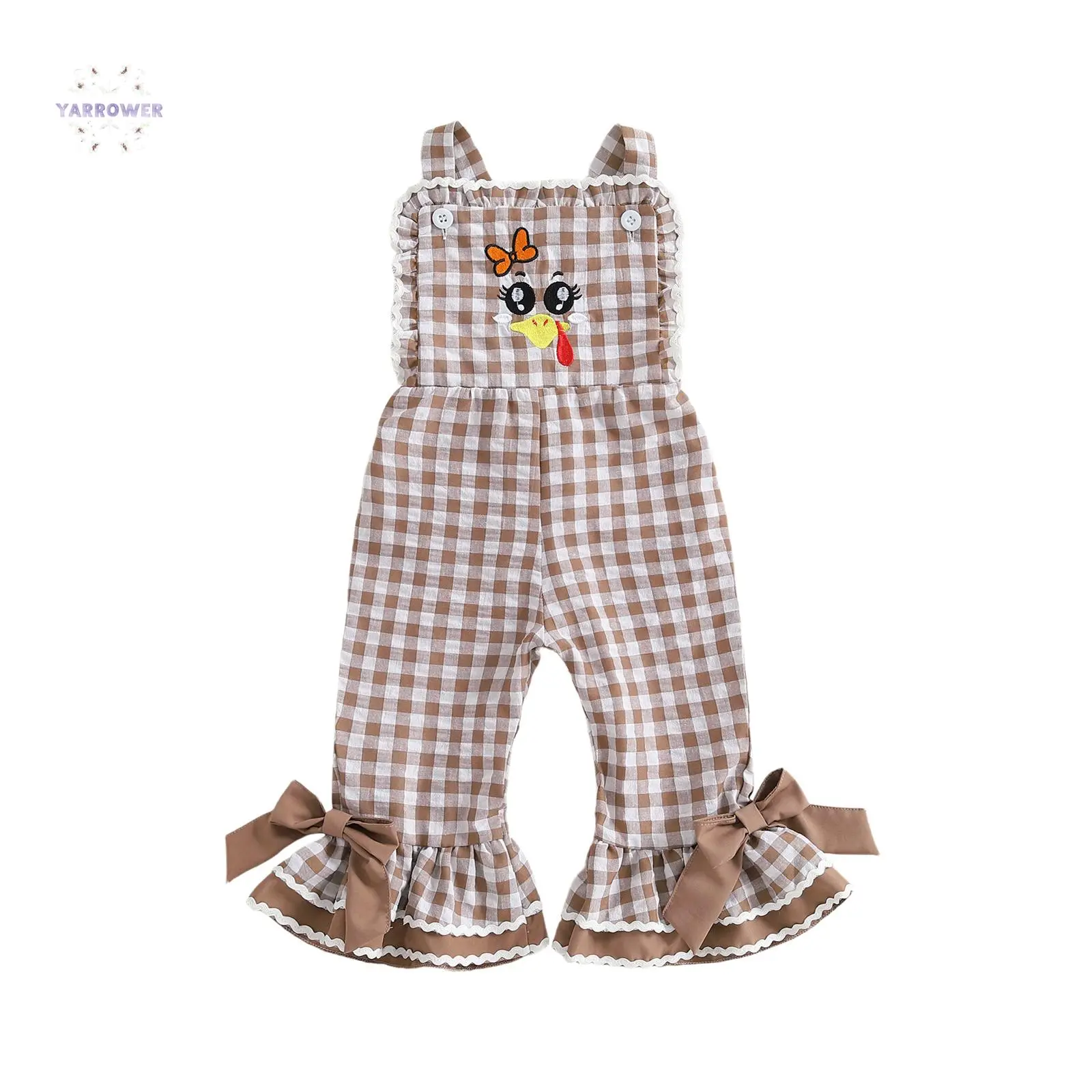 Toddler Baby Girl Valentiens Outfit Love Heart Romper Long Flared Jumpsuit Valentines Day Overalls 0-7 Years Old