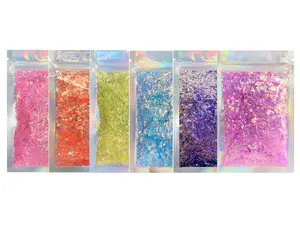Electric Bliss Beauty - 6 Pack -  Neon Rainbow Glitter Flakes 60 Grams Chunky Cosmetic Glitter Safe for Skin Face Nails Hair Cruelty Free Cosmetic Cosmetic