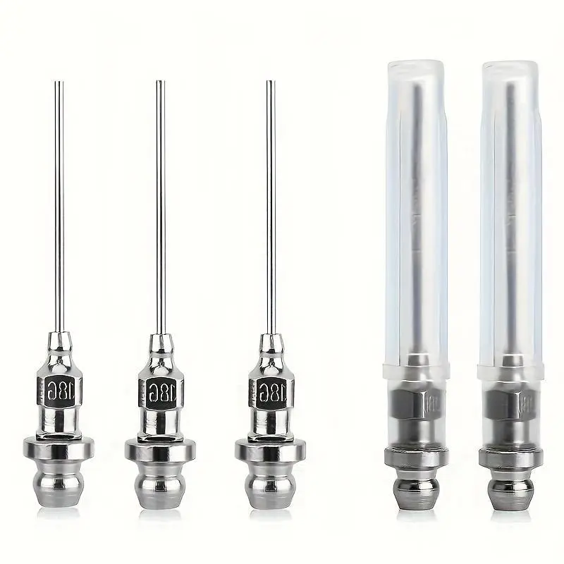 5pcs Grease Needles, Mini Bearing Grease Needle Nozzle Portable Removable Needle Air Nozzle Grease Tool for Ball Joints Automotive Repair Tools