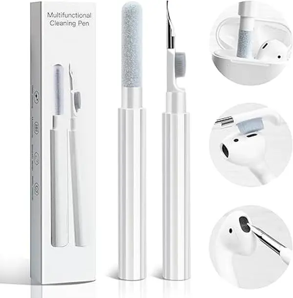 Airpod Cleaner Multi-Function Cleaning Tool Kit for Airpods Pro 1 2 3 with Soft Brush, Flocking Sponge, and Charging Case for Bluetooth Earphones