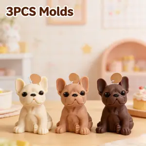 Resin Mold - 3-piece Set of Sitting French Bulldog Resin Casting Molds, Realistic Facial Features and Sturdy Structural Design, Ideal for Home Accessories, Pet Lover Gifts, Holiday Decorations, Desktop Decoration Ornament