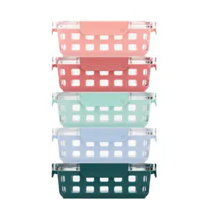 Ello Duraglass™ Meal Prep Containers Set of 5 BPA Free Airtight Food Storage with Leak-Proof Lid Microwave & Oven Safe Kitchen Utensils