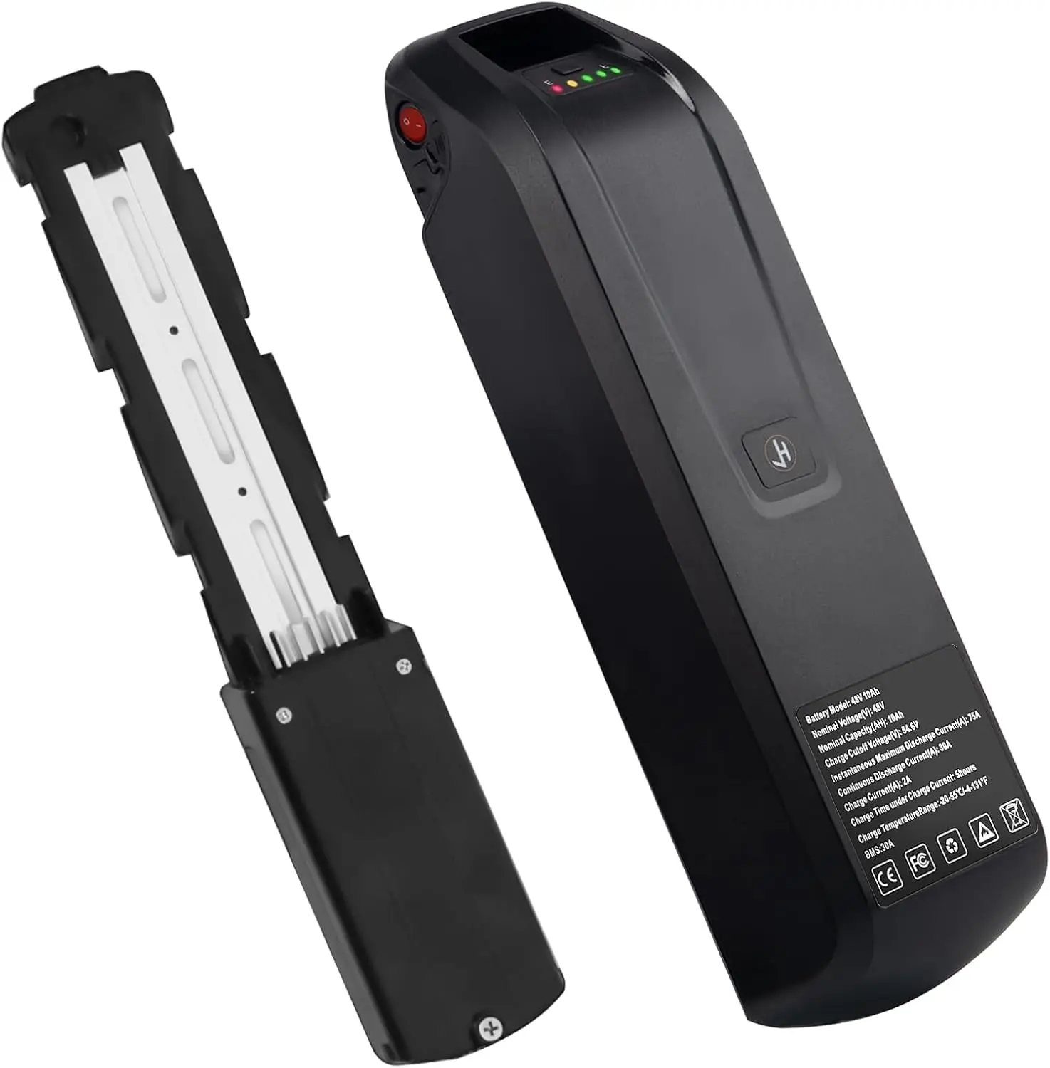 Bydrena Ebike Battery 48V 10AH with 54.6V 2A Charger & Safe Lock USB Port 5-Pin Replacement for Electric Bicycle Scooter Motorcycle Tricycle