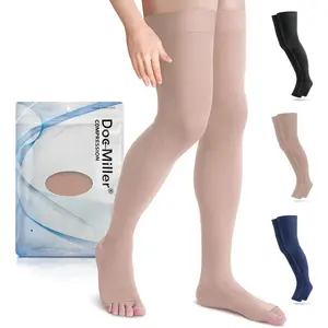 Thigh High Open Toe Compression Stockings 15-20mmHg  Varicose Veins, Pregnancy Support Open Toe Thigh High Compression Socks  Women and Men