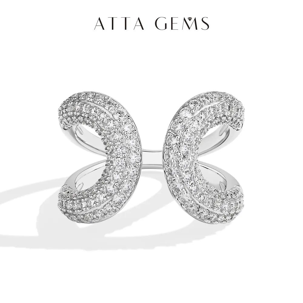 ATTAGEMS Synthetic Lab-Created Moissanite Ring 925 Sterling Silver Fashinable Rings for Womenm Men Unisex Daily Wear Anniversary Travel Party Engagement Jewelry Holiday Gift R279, Elegant Ring summerwins