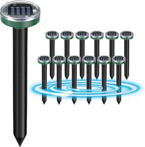 12Pcs Snake Repellent for Yard, Mole Repellent, Solar Ultrasonic Groundhog Gopher, Snake ，Mole ，Rodent， Skunk, Vole, Rabbit, Rodent,Repellent Outdoor for Lawn Garden & Yard rodent repellent deer repellent device