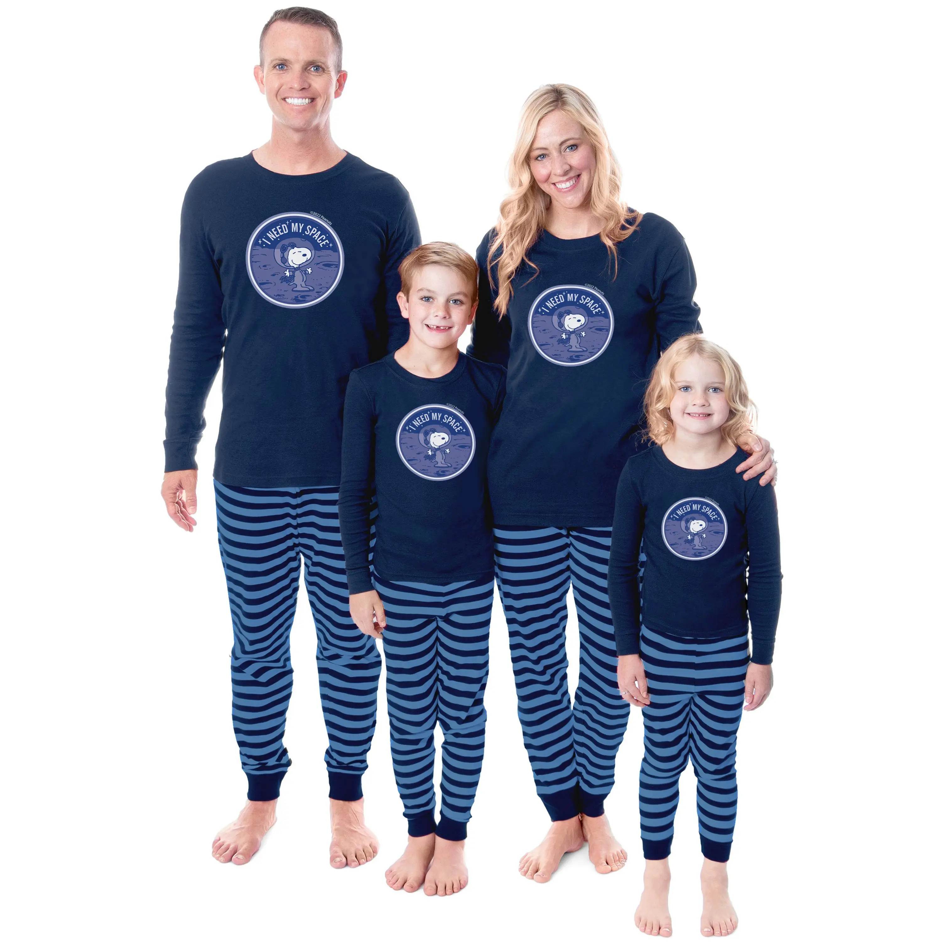 PJammy 100% Cotton Pajama Set, Unisex 2-Piece Peanuts Snoopy "I Need My Space" Comic Graphic Long Sleeve Nightwear, Clothes, Women, Everyday, Fabric, Sleeves, Apparel, Matching