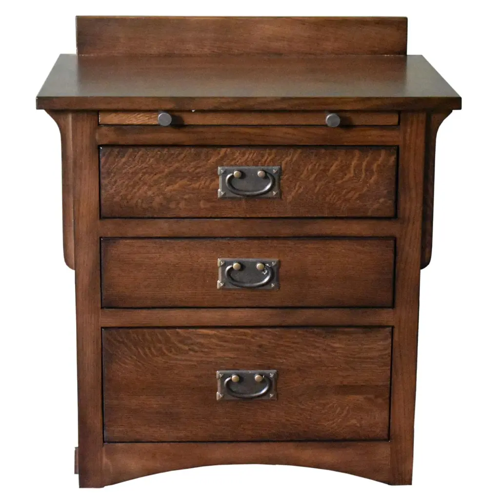 Crafters and Weavers INC Mission Style Oak 3-Drawer Nightstand - Indoor Furniture End Table with Bedside Storage Solutions, Mission Style Design, Natural Finish & Warm Aesthetic