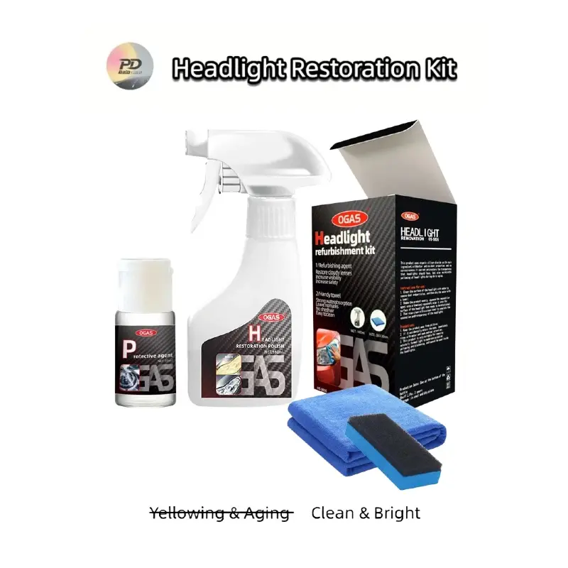 Restoration Kit – Guaranteed To Last As Long As You Own Your Vehicle – Brings Headlights Back to Like New Condition - No Power Tools Required Aging Car Yellowing Spray
