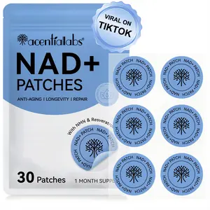 Acentiallabs NAD+ Patches 30 Patches per Bag NMN & Resveratrol Supplement Supports Energy Focus Vitality Vegan Cruelty-Free Daily Use