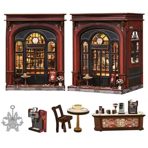 DIY Mini Book Corner Kit, DIY Assembly, 3D Wooden Puzzle House Model Set, Wooden Puzzle Pieces, Desktop Decoration, Desktop Ornament, Handmade Craft, Perfect Gift for Adults & Teens, Diy Construction Puzzle