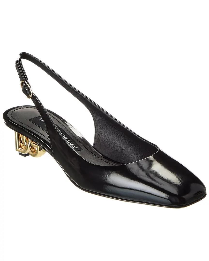 Dolce & Gabbana DG Logo Patent Slingback Pump