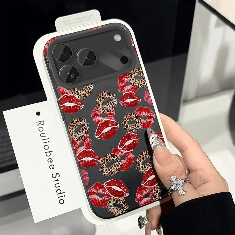 Blush Pink Polycarbonate Faux Leather Cellphone Casing for iPhone 17 Pro Max - Anti-Slip Grip, Shockproof Protection, Slim Soft Cover with Girly Leopard Design, Mobile Phone Accessory
