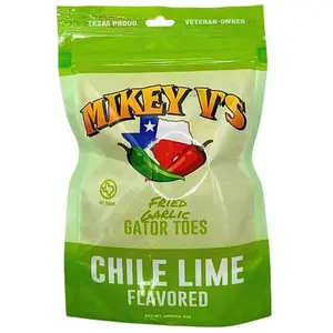 Tangy Chile-Lime "Gator Toes" Deep Fried Garlic Snacks, 3.9oz Pantry Picked Vegetable Snack
