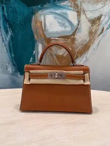Pre-owned HERMÈS Epsom Lesther Mini Bags Hermes Mini Kelly ll Bag Gold Color Epsom Leather