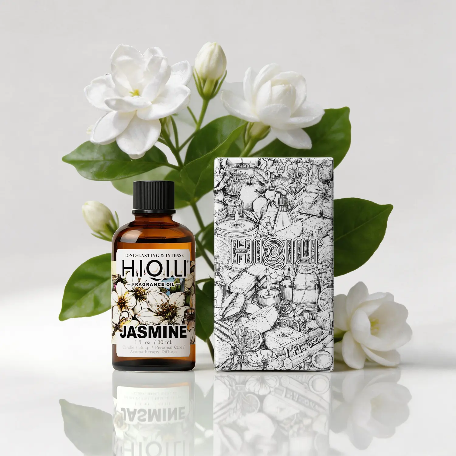 Hiqili Premium Floral Jasmine Scented Oil - 30ml Aroma Diffuser Oil with Aromatic Scents, Long-Lasting Room Scents for Diffusers, Dryer Balls