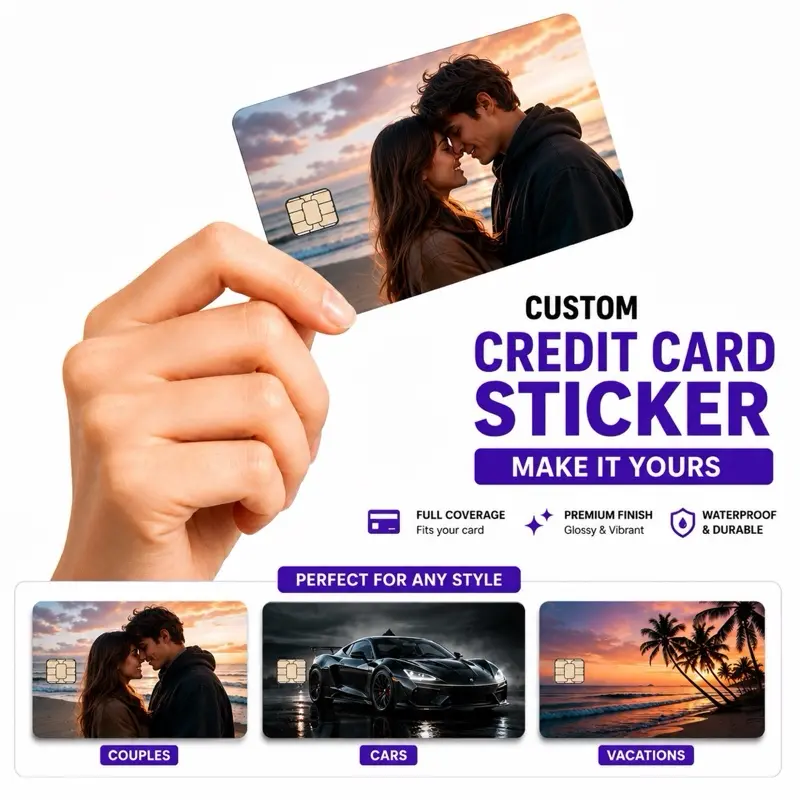 Custom Holographic Credit Card Design Create Your Own Cute Small Chip Holographic Credit Card Decal Sticker