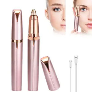 Upgraded Eyebrow Trimmer for Women, Rechargeable Eyebrow Hair Remover, Painless Electric Razor with 2 Replacement Heads, Ideal for Women’s Grooming