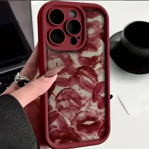 Lip Pattern Phone Case, Anti-drop Cellphone Protective Case, Total Protective Shockproof Mobile Phone Cover for iPhone 11 12 13 14 15 16 17 Pro Max